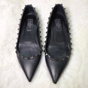 ❤️SOLD❤️Valentino rockstud balle flats so black 38